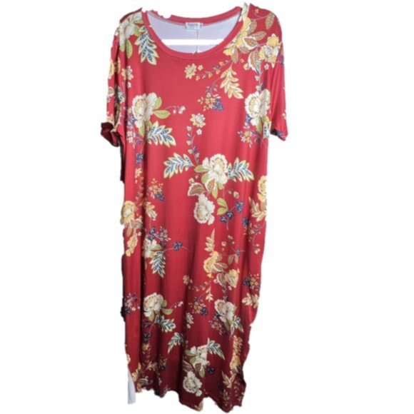 Dresses & Skirts - New Women's Naggoo Maxi Dress Pretty Red Floral Size 2X